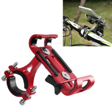 Red Aluminum Alloy Phone Holder for Motorcycle & Bicycle - Universal Fixing Frame - 1