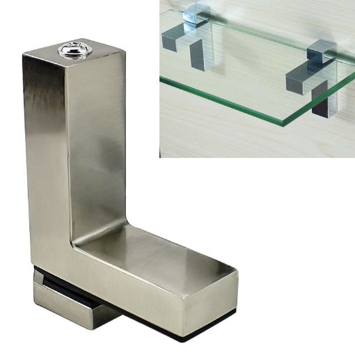 F Type Brushed Zinc Alloy Clip for 3-24mm Glass/Wood Board Bracket - 1