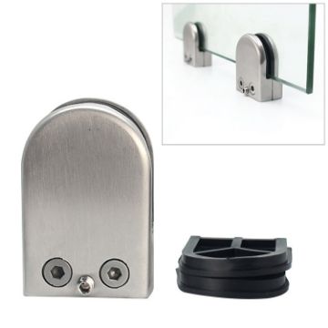 Concave Curved Bottom 201 Stainless Steel Glass/Wood Clamp Bracket - 1