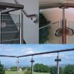 Concave Matte Polished 304 Stainless Steel Glass/Wood Clamp Bracket - 7
