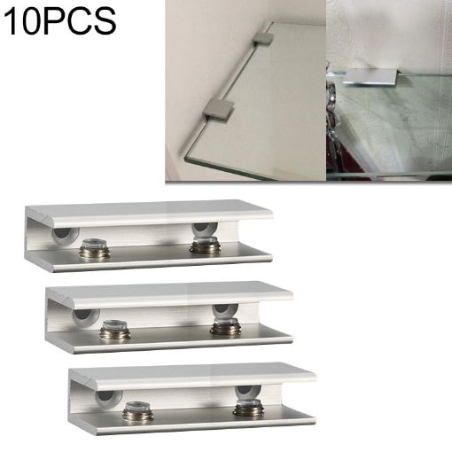 10 PCS Double Hole Aluminum Alloy Glass Fixing Clip, L, 8mm Size - 1