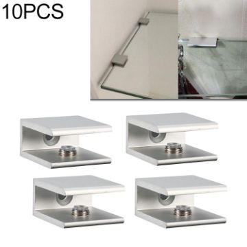 10 PCS 10mm Single Hole Aluminum Alloy Glass Fixing Clip, Size S - 1