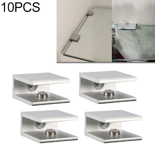 10 PCS 10mm Single Hole Aluminum Alloy Glass Fixing Clip, Size S - 1
