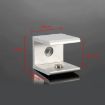 10 PCS Aluminum Alloy Glass Fixing Clip, Single Hole, 20mm, Size S - 2