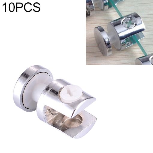 10 PCS Zinc Alloy 10mm Glass Fixing Clamp Bracket with Base - 1