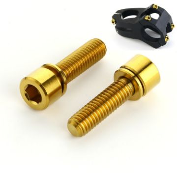 Titanium Bicycle Bottle Cage Screws M5 18mm Gold - 6 PCS Accessories - 1