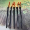 5 PCS Black Aluminium Tent Pegs with Rope - 18cm Outdoor Accessories - 1
