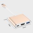 V125 USB-C Male to PD + HDMI + USB 3.0 Female 3-in-1 Converter Gold - 2