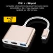 V125 USB-C Male to PD + HDMI + USB 3.0 Female 3-in-1 Converter Gold - 3