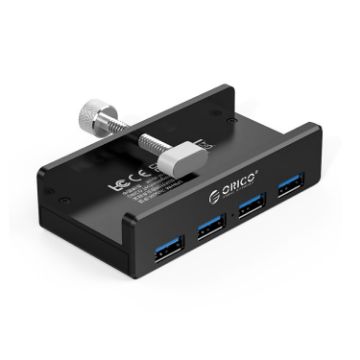 ORICO MH4PU 4-Port USB 3.0 Clip-type HUB, Aluminum, 1m Cable, Black - 1
