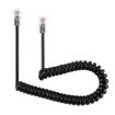 4 Core Male to Male RJ11 Telephone Extension Coil Cable, 2m Black - 1