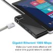 Rocketek SH768 6-in-1 Hub Adapter for Surface Pro 4: RJ45/USB 3.0/HDMI/SD/TF - 7