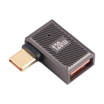 USB-C Male to USB Female 10 Gbps 90 Adapter (Gun Metal) - 1