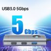 ORICO PW11-6PCR R45 Type-C USB-C 6-in-1 Docking Station Silver 5Gbps - 7