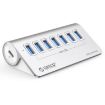 ORICO M3U7-G2 7-Port USB 3.2 Gen2 HUB 10Gbps Aluminum Silver 0.5m Cable - 1