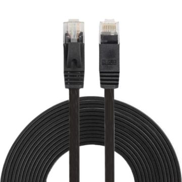 5m CAT6 Ultra-thin Flat Ethernet LAN Cable RJ45 Patch Lead Black - 1