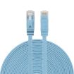 15m Blue CAT6 Ultra-thin Flat Ethernet LAN Cable RJ45 Patch Lead - 1