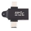 USB 3.0 Female to Type-C/USB-C & Micro Male Adapter - Black Aluminium - 4