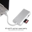 8 In 1 USB-C Hub: USB 3.0, SD/TF, HDMI, RJ45, Type-C PD - Silver - 5