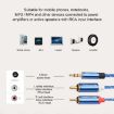 REXLIS 3610 3.5mm to Dual RCA Gold-Plated Audio Cable 1.8m Blue Braided - 5