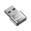 USB 2.0 Male to Female Type-C Adapter, Silver - Compact and Durable - 1