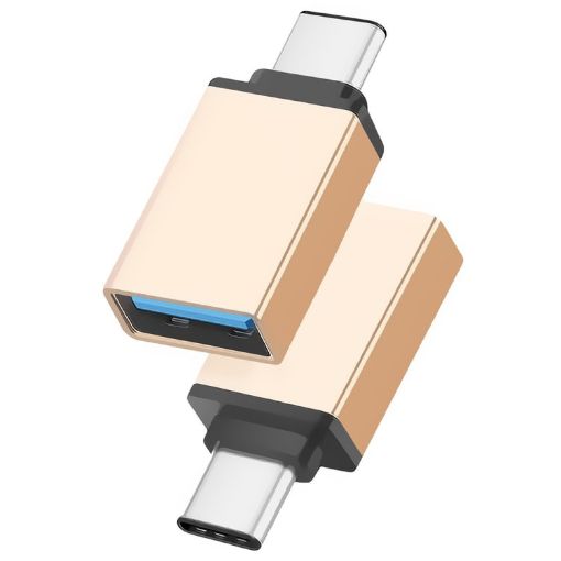 Gold Aluminum Alloy USB-C 3.1 to USB 3.0 Adapter - Data/Charger - 1