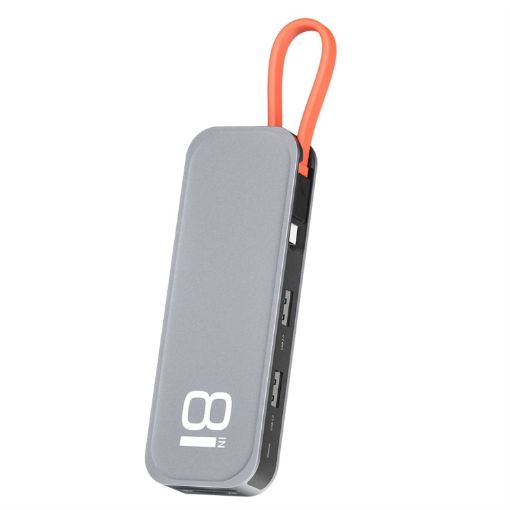 ROCK TR03 8-in-1 Type-C USB-C to HDMI Extension HUB Adapter - Grey - 1