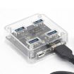 USB2.0 4 in 1 Multifunctional Transparent Desktop HUB Square Design - 2