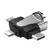 3 In 1 OTG Adapter Silver - USB Type-C, Micro USB, USB-A Connector - 1