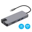 8 in 1 Type-C Adapter: HDMI, USB 3.0, LAN, VGA, TF/SD Reader (Grey) - 4