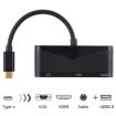 USB-C Hub Adapter: USB 2.0, Audio, VGA, HDMI Ports (Black) - 4