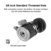 PULUZ Aluminum Alloy Ball Head Tripod Mount with Cold Shoe - Black - 5