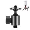 PULUZ Metal Tripod Ball Head Adapter with Knob Lock, 3/8" Screw, Black - 1