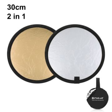 PULUZ 30cm Silver/Gold Folding Photo Studio Reflector Board 2 in 1 - 1