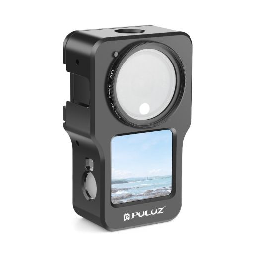 PULUZ CNC Aluminum Alloy Cage Black for DJI Action 2 - 1