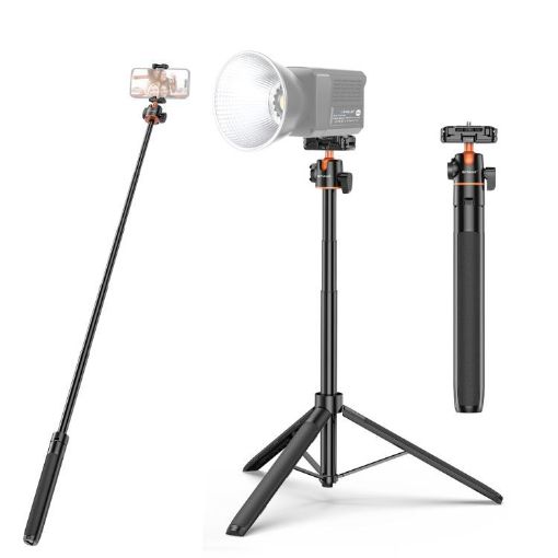 PULUZ 1.4m Selfie Stick Tripod with Phone Clip for Vlog & Live Streaming - 1