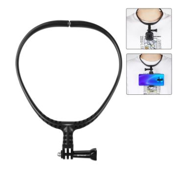 PULUZ Lazy Adjustable Neck Bracket for GoPro Action Cameras - Black - 1