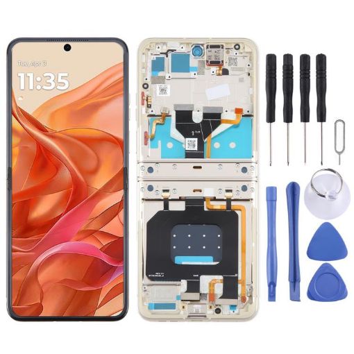 Motorola Razr 50 LCD Screen Digitizer Assembly with Frame Orange - 1
