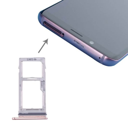 Galaxy S9+/S9 SIM & SIM/Micro SD Card Tray Rose Gold Replacement - 1