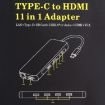 11-in-1 USB-C Hub: VGA, LAN, 4 USB 3.0, SD/TF, HDMI, Audio, Dark Gray - 8