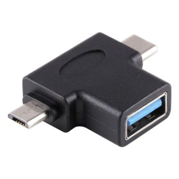 Multi-function USB 3.0 Female & USB-C/Micro USB Male OTG Adapter - 1