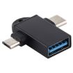 USB 3.0 Female to USB-C/Micro USB Male OTG Adapter with Sling Hole - 2
