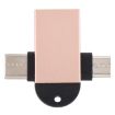 USB 3.0 Female to USB-C/Micro USB Male OTG Adapter with Sling Hole Gold - 4