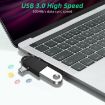 USB 3.0 Female to USB-C/Micro USB Male OTG Adapter with Sling Hole Gold - 9