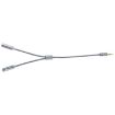 HY191 2 in 1 3.5mm Male to Mic + Audio Female Cable, 26cm Braided - 5