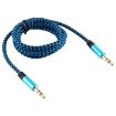 3 PCS K10 3.5mm Male to Male Audio Cable 1m Blue Nylon Braided - 3