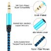 3 PCS K10 3.5mm Male to Male Audio Cable 1m Blue Nylon Braided - 5