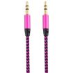 3 PCS K10 3.5mm Male to Male Audio Cable 1m - Rose Red Nylon Braided - 2