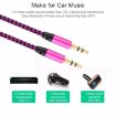 3 PCS K10 3.5mm Male to Male Audio Cable 1m - Rose Red Nylon Braided - 6