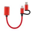 USB 3.0 Female to Micro USB & USB-C OTG Adapter Cable, 11cm Red - 3